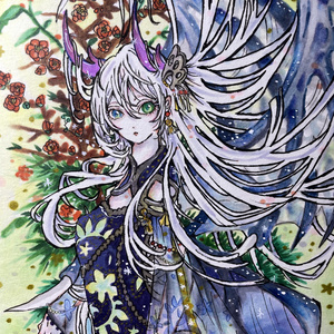 A4 Original Illustration, Hand-Drawn Original Artwork: "Cloud Dragon Plum Blossom"