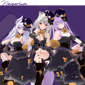 【44アバター対応】Asymmetry Witch Dress 缩略图 16