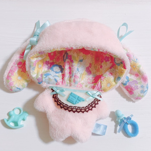 ぬい服 16cm 着ぐるみ リボン ねこ 黒 紫 レース - myfave - BOOTH