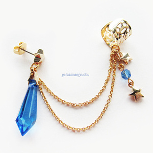 星と青い雫☆ピアス&イヤーカフ