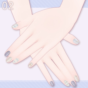 🩷Eku／Milfy用🩵RibbonCheckered🎀 【💅Nail texture 】 缩略图 6