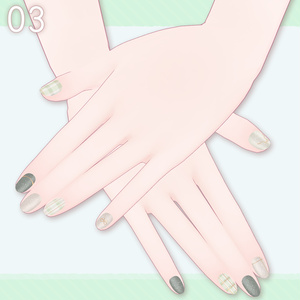 🩷Eku／Milfy用🩵RibbonCheckered🎀 【💅Nail texture 】 缩略图 7
