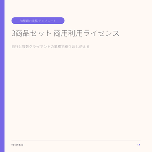     実務テンプレート3商品セット｜商用利用ライセンス・全30種