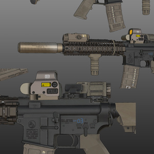 【VRChat想定】Mk18 MOD1 アサルトライフル 缩略图 3