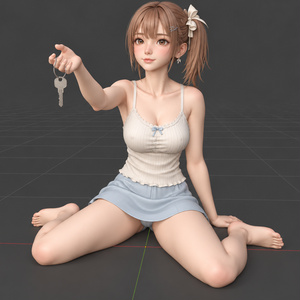 【3Dプリント用STL】アイドルキーホルダーガール｜1/6スケール