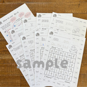 Sight Word Worksheets｜Level 1｜Set A（Starter） 英語初心者向け サイトワード ワークシート（全8語）