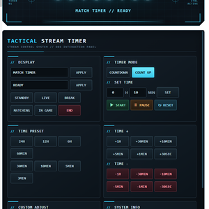 TIME SHIFT - TACTICAL｜FPS・ゲーム配信向け 加算・減算できる多機能タイマー