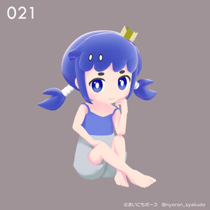 まいにちポーズ【021-027】床座りポーズ集｜3Dポーズ（Humanoid対応） 缩略图 3