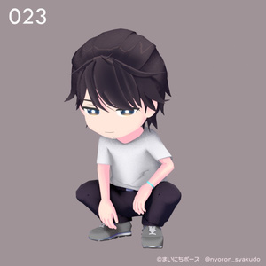 まいにちポーズ【021-027】床座りポーズ集｜3Dポーズ（Humanoid対応） 缩略图 5