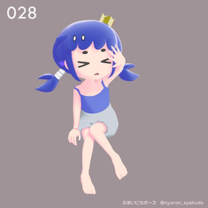 まいにちポーズ【028-034】お座りポーズ集｜3Dポーズ（Humanoid対応） 缩略图 3