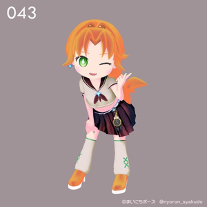 まいにちポーズ【042-048】ギャルっ子ポーズ集｜3Dポーズ（Humanoid対応） 缩略图 4