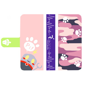 ロボ子さんモチーフ手帳型スマホケース(ピンクパーカーVer)