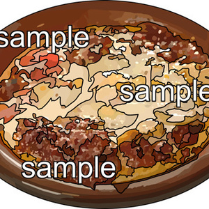 料理ラザニアのイラスト、背景透明切り抜き画像