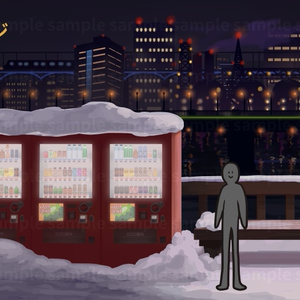 【配信背景】雪が積もる橋