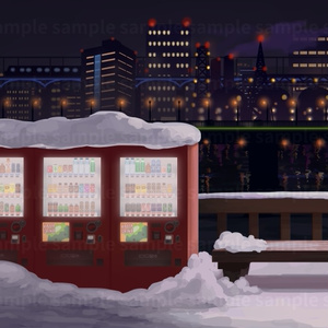 【配信背景】雪が積もる橋