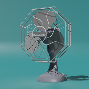 レトロ　扇風機　ローポリ3Dモデル