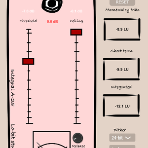 Integrated A25 / LUFS Maximizer plugin(無料配布)