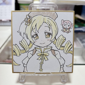 まどかマギカ　巴マミ　水彩色鉛筆ミニ色紙