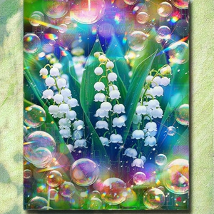 a-2412 萌黄に咲く夢  Hope in Verdant Dreams キャンバスアート - F6