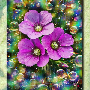 a-2428 花霞に舞う微笑 Graceful Heart Blossoms キャンバスアート - F6