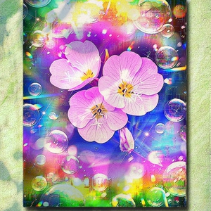 a-2438 薄紅の夏至の光 Cherished Bloom キャンバスアート - F6