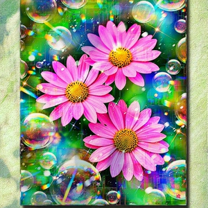 a-2441 緑光満つる華やぎの庭 Eternal Sunny Bonds キャンバスアート - F6