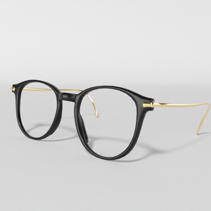 ボストン眼鏡 Black & Gold