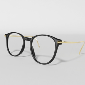 ボストン眼鏡 Black & Gold
