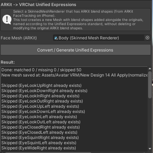 [VRChat] ARKIT convert to Unifield Expression