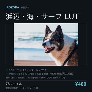 IROZORA BEACH LUT vol.13｜浜辺・海・サーフ 76点 商用利用OK