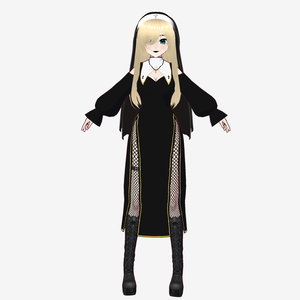 VROID Dark Nun Dress | 闇の修道女