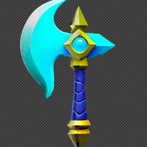 【3Dモデル 武器】水の斧 / ファンタジー / ゲーム素材