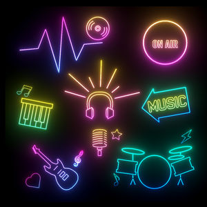 音楽系ネオン看板（全104点）セット🎤【VRChat想定】