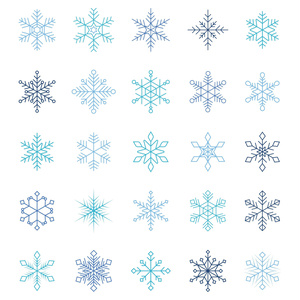 雪の結晶のアイコンセット