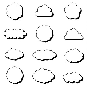 雲形の吹き出しセット