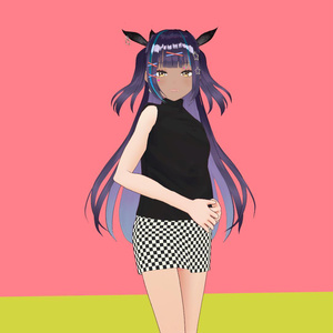 【VRoid】2000年代ギャル系モノトーン柄衣装