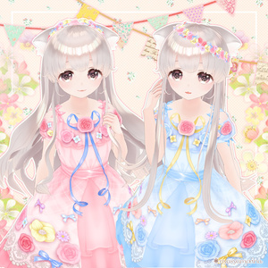 フラワーシフォンドレス(VRoid用衣装)