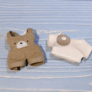【2点セット】10-14cm ぬいぐるみ用　着ぐるみ　ぬい服　犬　垂れ耳　チョコ 2点セット】10-14cm ぬいぐるみ用 着ぐるみ ぬい服 犬