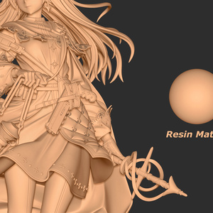 ZBrush用　プリンターレジン風　マットキャップマテリアル　2種