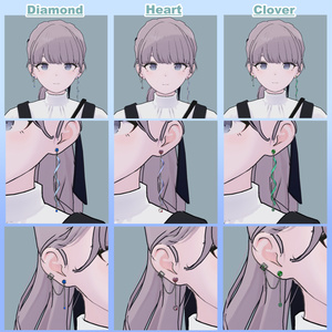 Lapwing向け 【VRChat】らせんピアスとイヤーカフ【Piercin and Ear Cuff】 缩略图 2