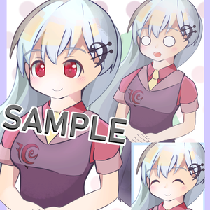 立ち絵素材_銀髪赤目少女さん【無料差分多数】
