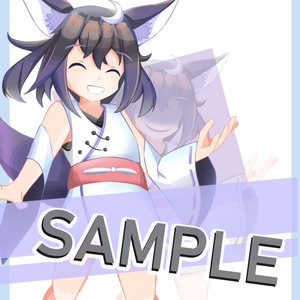 立ち絵素材_白黒狐っ子【無料差分多数】