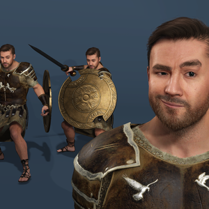  Realistic Roman Gladiator Warrior Rigged for UE Muscle Man Armor low-poly 3d model