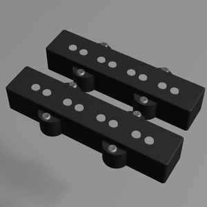 【3Dモデル】JBタイプ ベースギターピックアップ（.blend/.FBX/.OBJ）