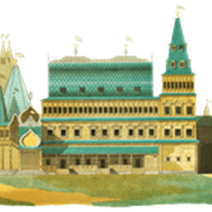 PNG画像：中世ロシア宮殿の風景アンティークイラスト