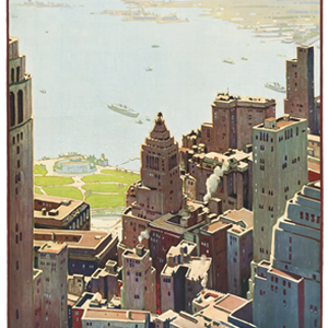 PNG画像：ニューヨーク湾岸アンティークイラスト