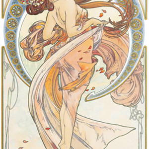 PNG画像｜アルフォンス・ミュシャが描いた妖精アンティークイラスト素材