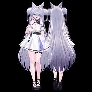 [3Dヘアモデル] Fantasy Horn Bun 缩略图 3