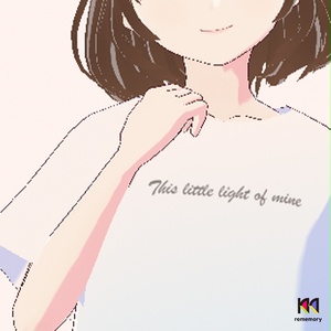 襟ぐり広めTシャツ：This little light of mine（White）