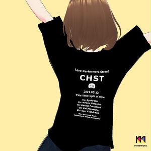 襟ぐり広めTシャツ：This little light of mine（Black）